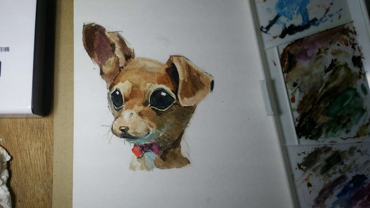水彩小狗（圖ZOTk1NjAzODg=） - 繪畫 - 站酷設(shè)計師Yuan_苑宇恒原創(chuàng)素材 - 站酷ZCOOL