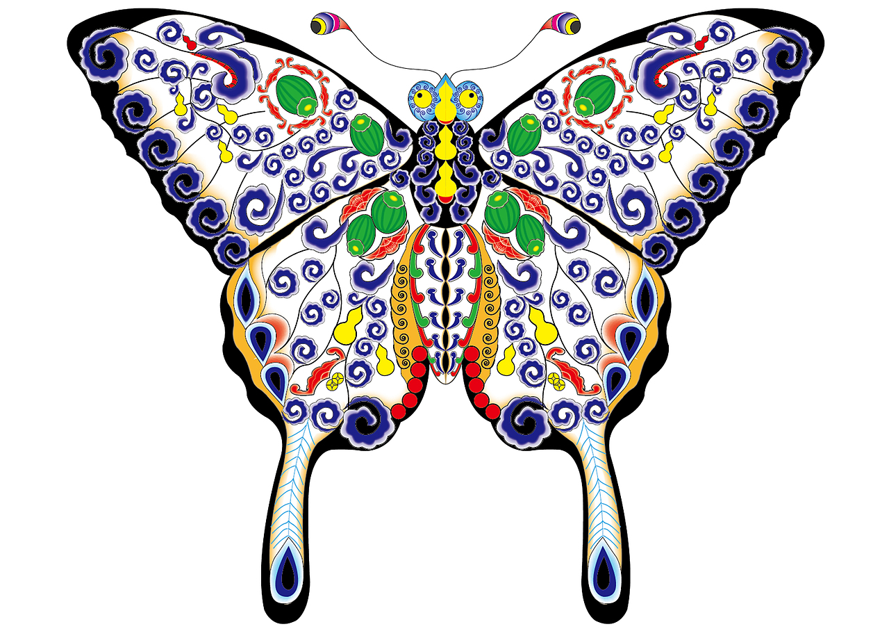 传统蝴蝶风筝|平面|图案|设计三角猫_原创作品-站酷zcool