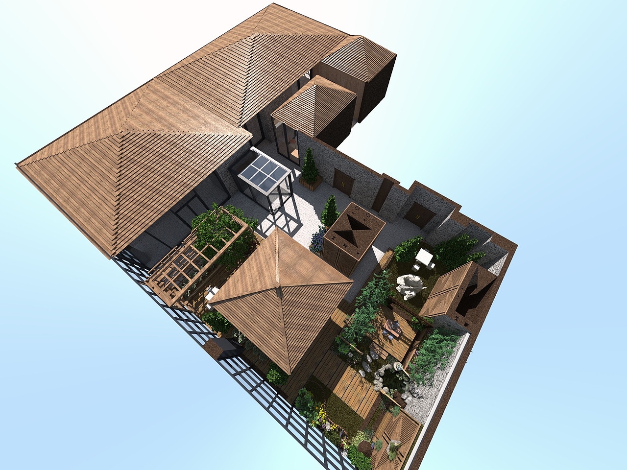 分享收藏70平小户型su建模,artlantis渲染陈记牛肉面设计效果图酒吧