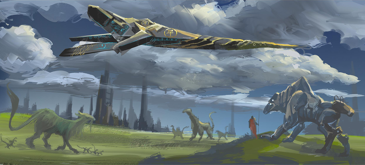 电影级国漫场景概念设定草图