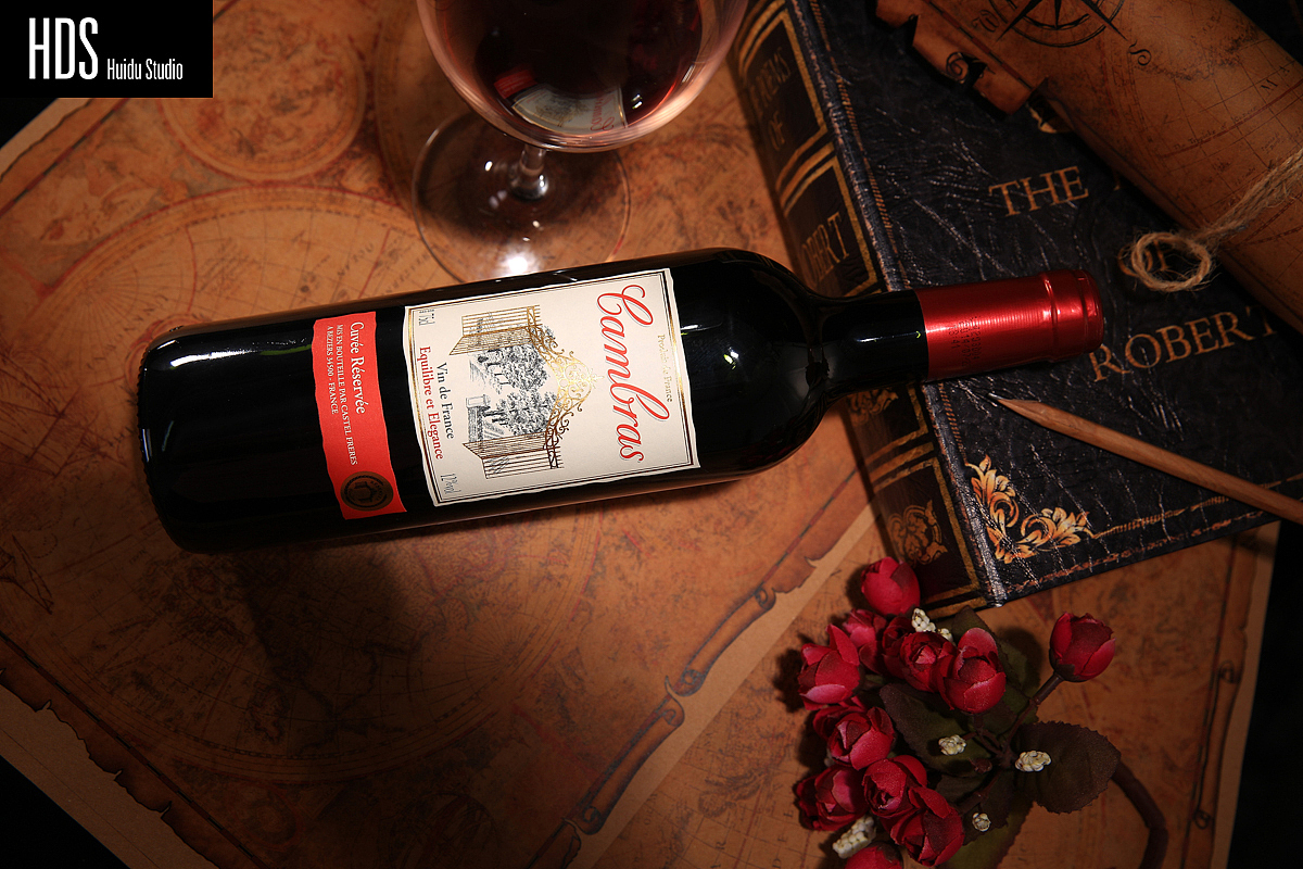 红酒静物实景拍摄
