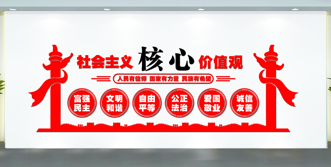 社会主义核心价值观文化墙展板