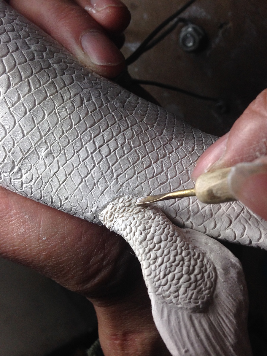 原创作品:[柳叶刀工作室]腔棘鱼雕塑过程