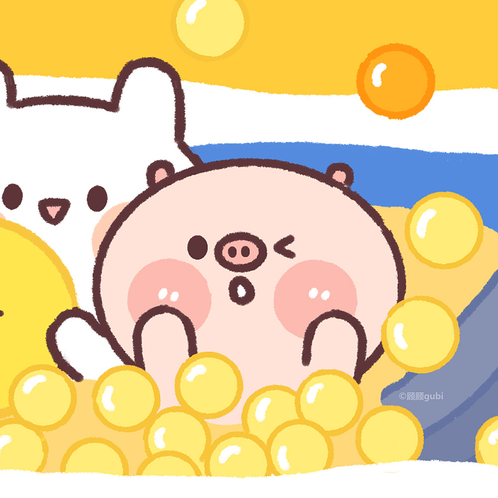 猪次郎与兔几酱可爱头像合集