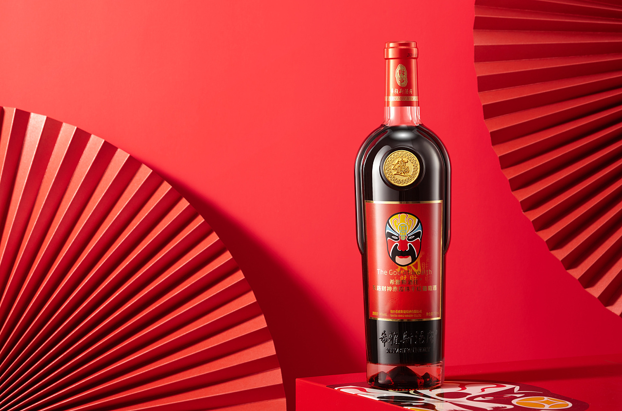 中国风红酒拍摄