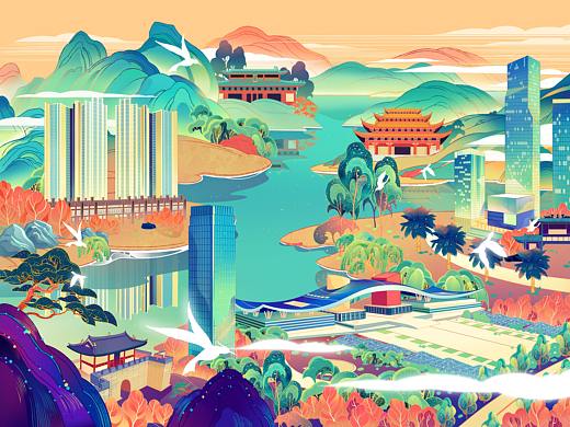 深圳中铁城市插画