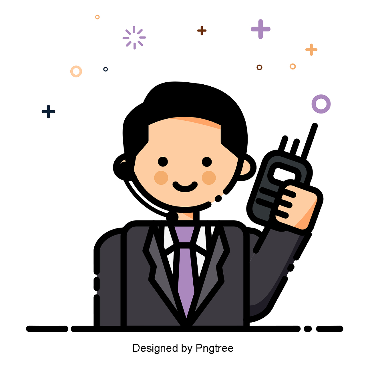 一组不同职业的线条风小图