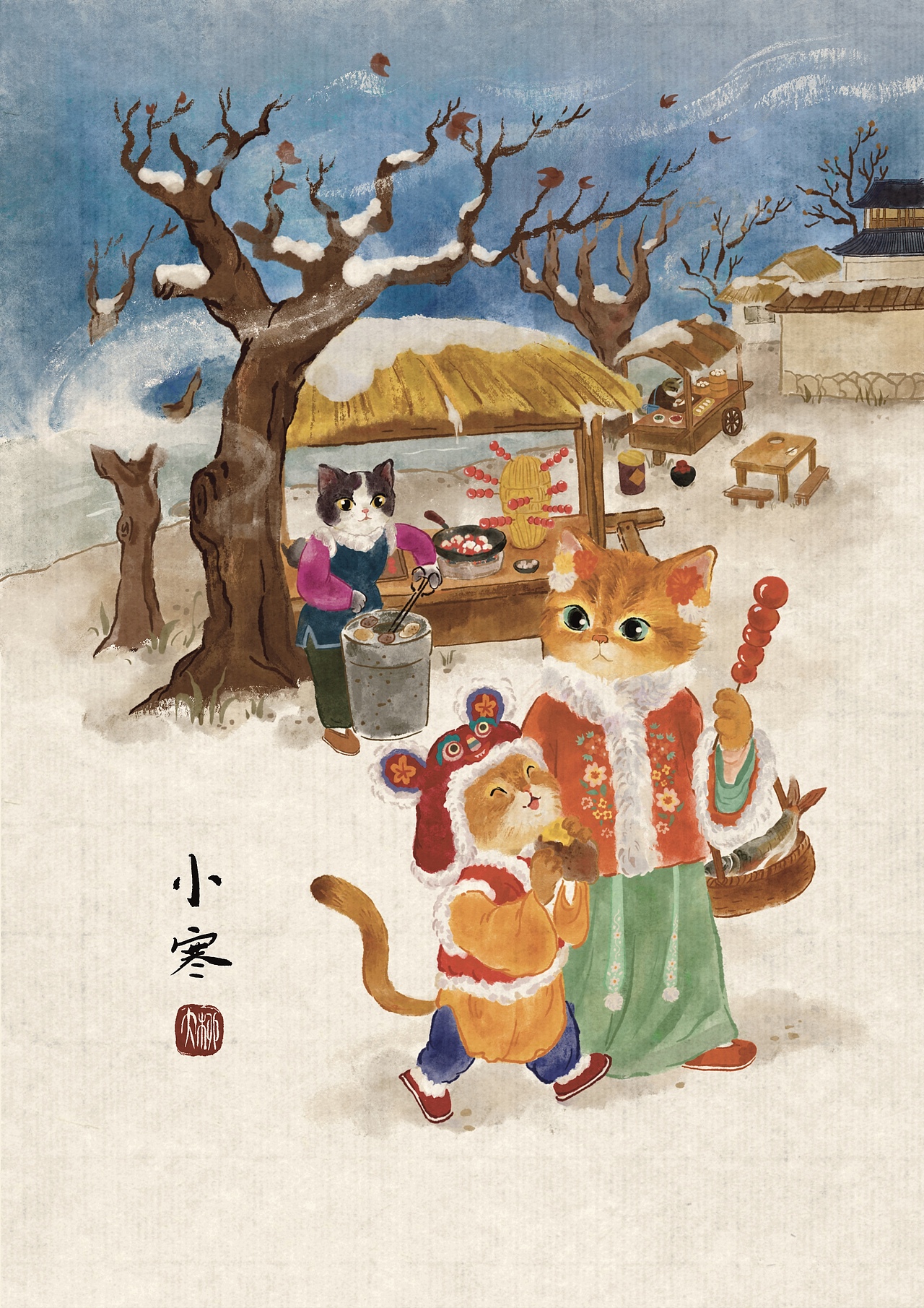 24节气之猫咪系列（图ZMzcwNjEyMDY0） - 商业插画 - 站酷设计师大柳插画原创素材 - 站酷ZCOOL