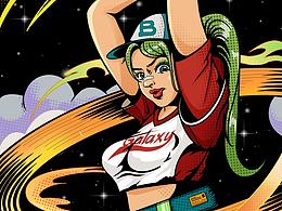 復(fù)古美式插畫 | 星際棒球手