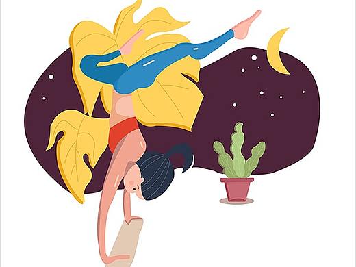运动瑜伽类插画