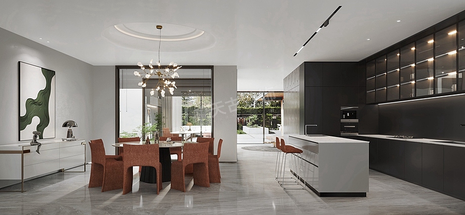 重庆金辉长江铭著装修案例,现代简约别墅设计效果图