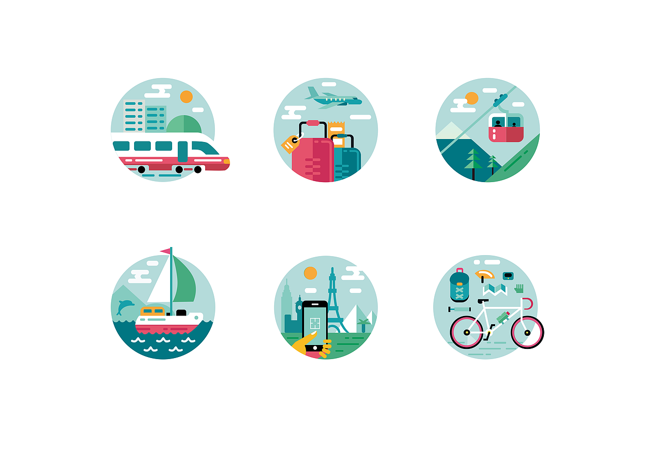 旅游类主题icon（图ZODIyODgxNjg=） - 图标 - 站酷设计师柯小晨哈原创素材 - 站酷ZCOOL