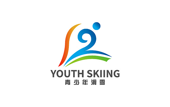 青少年滑雪logo设计