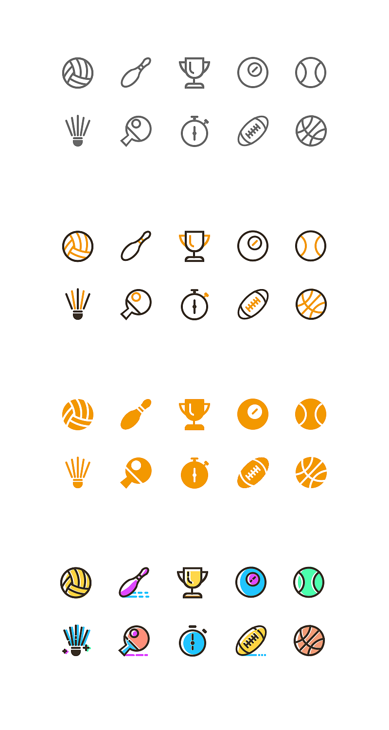 几款风格的sport类icons（图ZNTMyODYyMzY=） - 图标 - 站酷设计师TraceyZhang原创素材 - 站酷ZCOOL