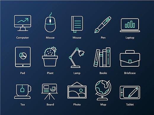 icon 线性 办公