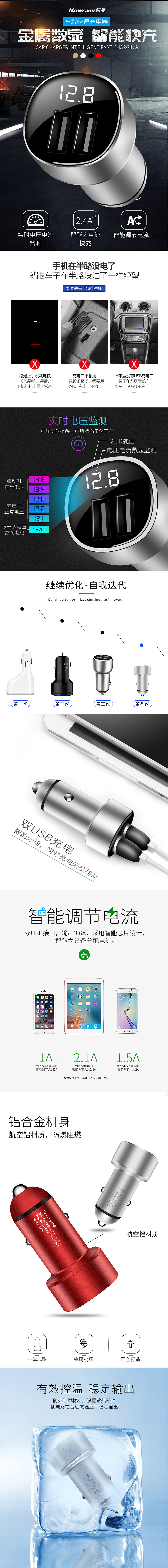 数显车载充电器详情页（图ZMTAwNzIxODEy） - 电子产品 - 站酷设计师N少年锦时原创素材 - 站酷ZCOOL