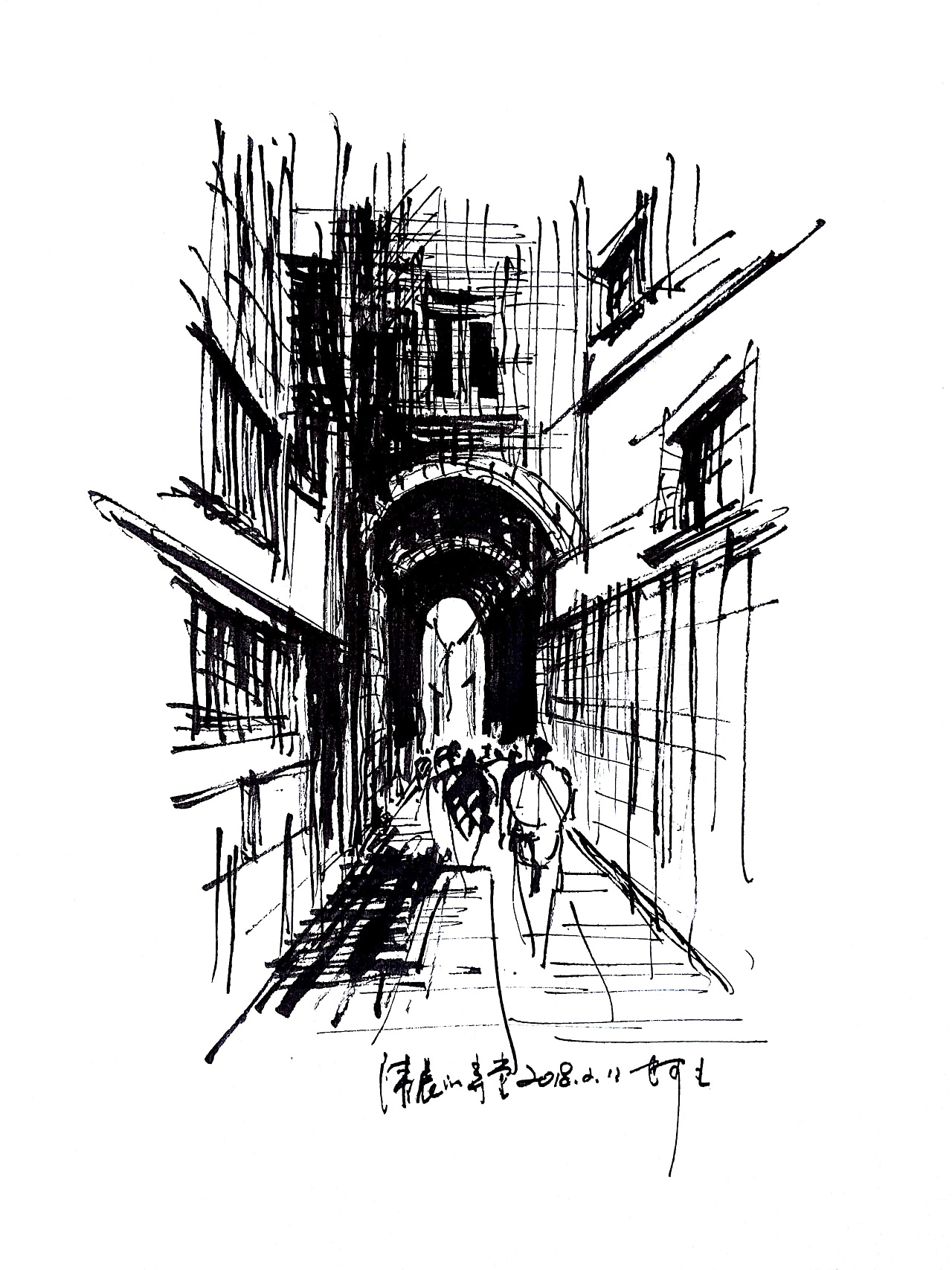 阿王速写建筑风景手绘