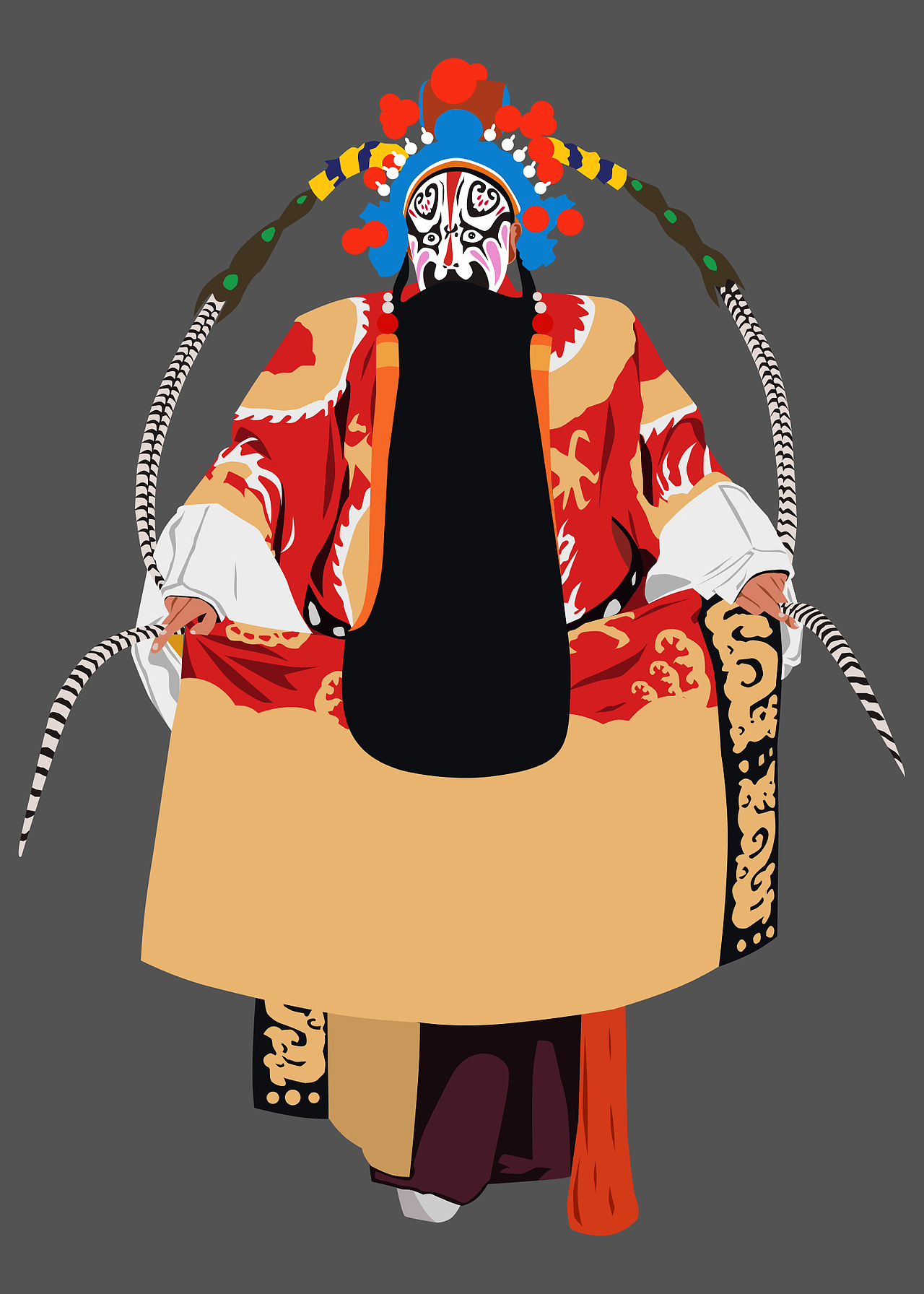 秦腔戏曲插画——赵氏孤儿(屠岸贾)