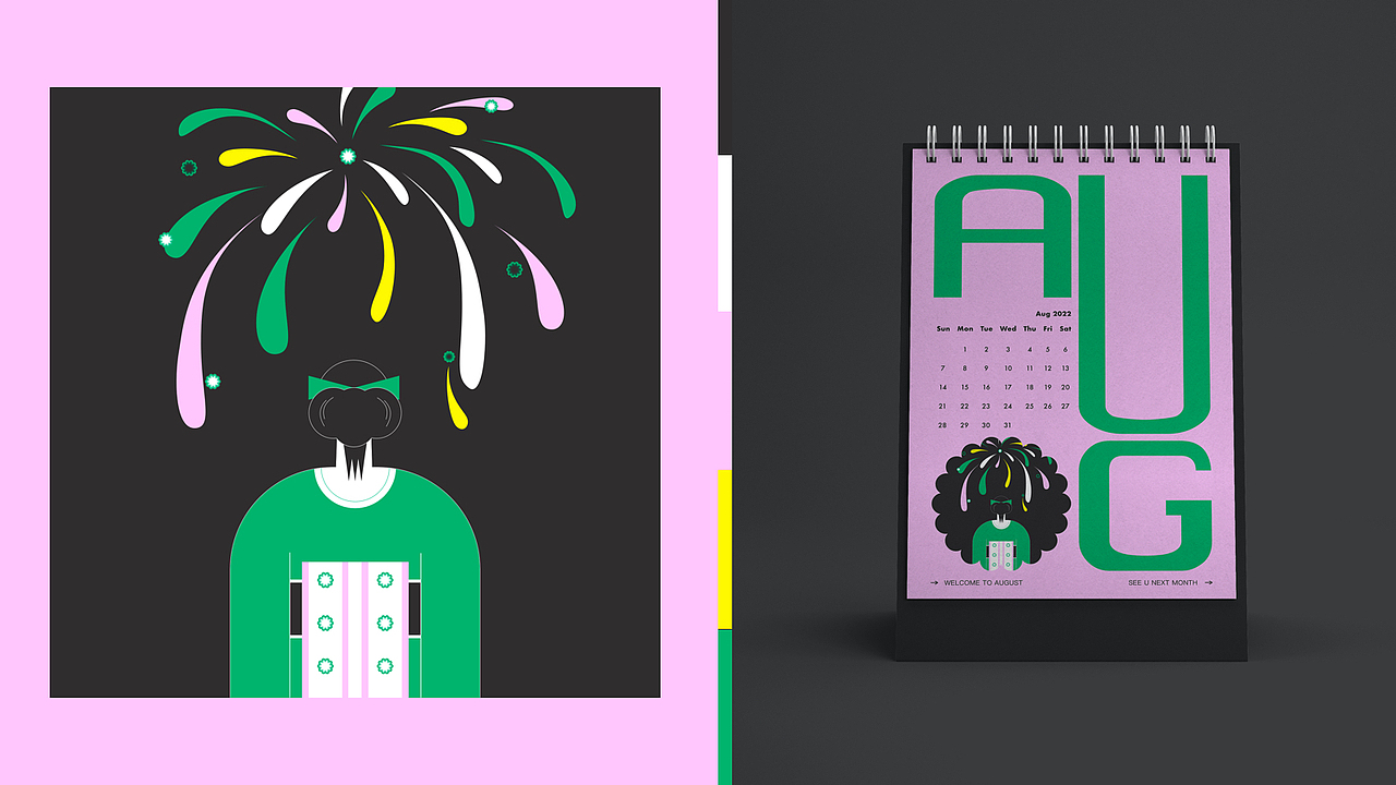 Hana Calendar 2022日历设计（图ZMjYzNzU1OTg4） - 创作习作 - 站酷设计师独眼章鱼原创素材 - 站酷ZCOOL