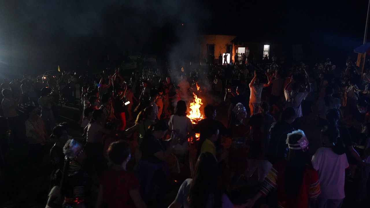 清远连山欧家梯田端午集市烟花节。