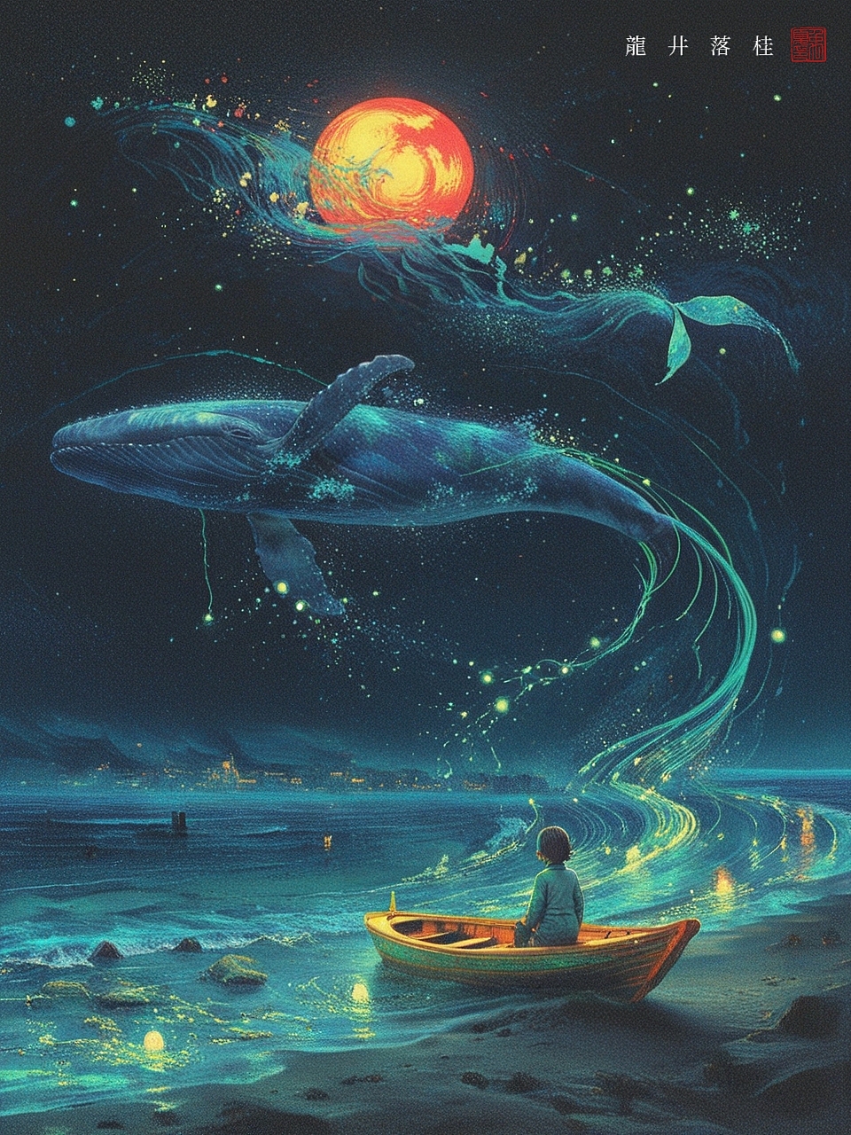 奇幻插画 | 为什么要走那么远的路，去看海（图ZMzcxOTkzMTcy） - AI作品 - 站酷设计师龙井落桂原创素材 - 站酷ZCOOL