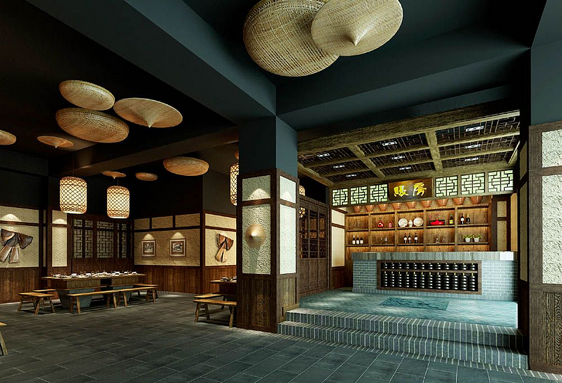重庆两路费氏老火锅店装修设计实景照
