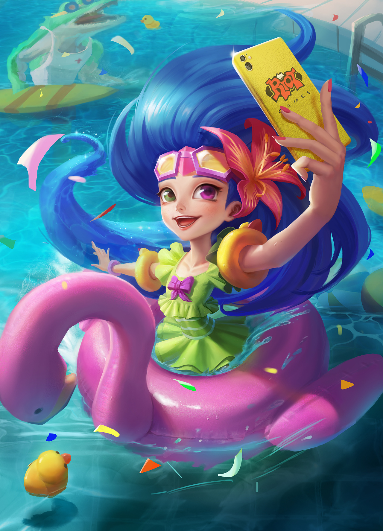 英雄联盟-泳池派对-佐伊-同人