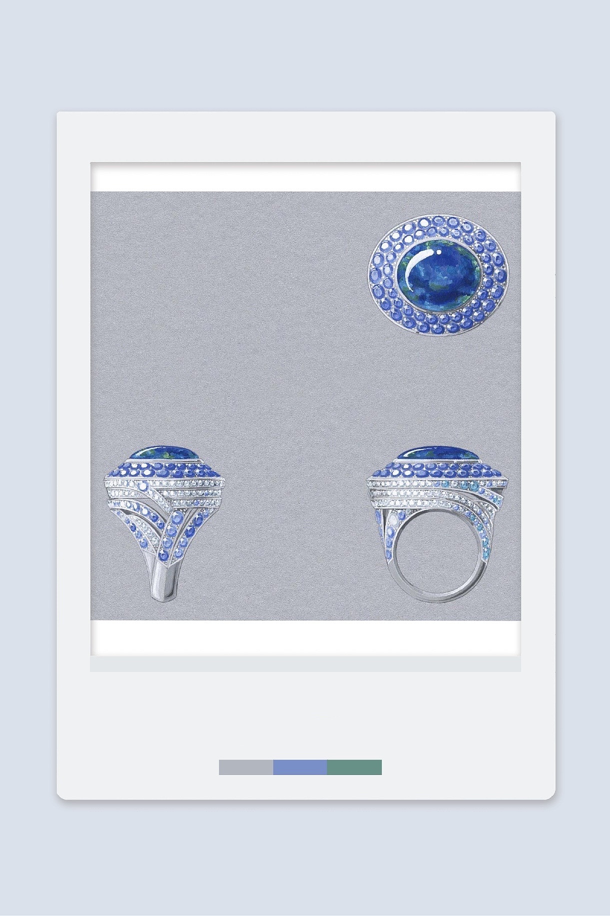 珠宝手绘-戒指三视图绘制（图ZMjMxNTExOTE2） - 绘画 - 站酷设计师曼衍原创素材 - 站酷ZCOOL