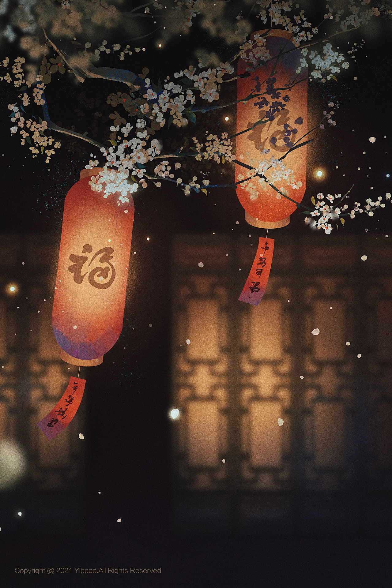 古风插画 | 鱼灯与新年