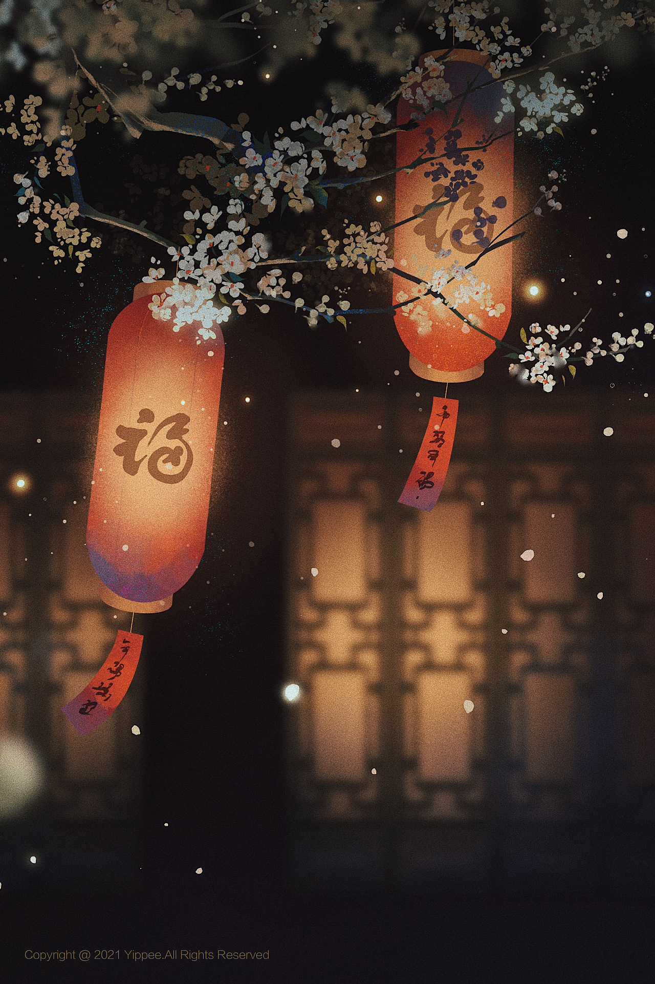 古风插画 | 鱼灯与新年