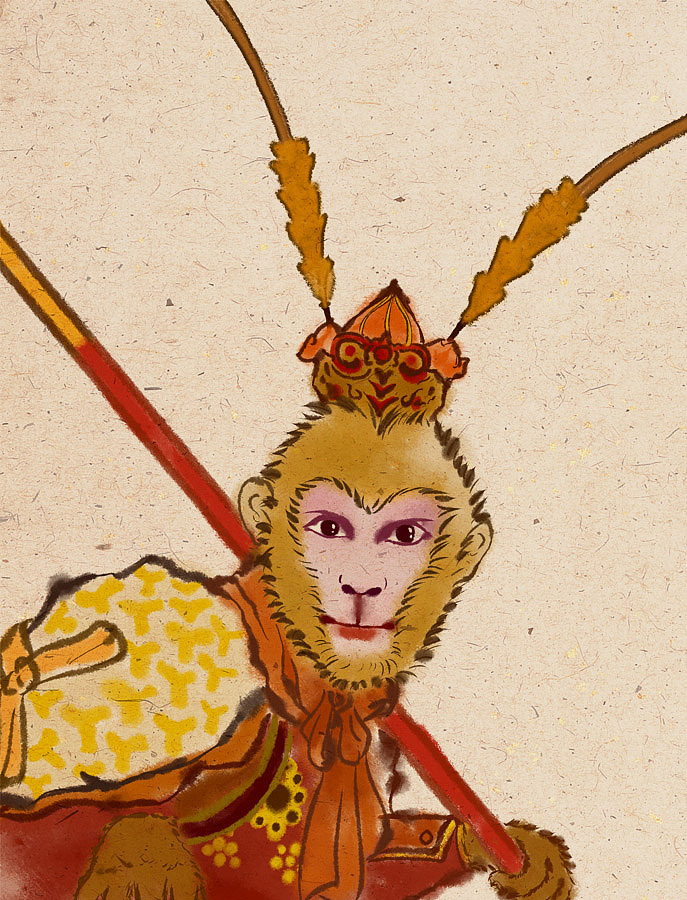 猴年西游记——六小龄童版美猴王孙悟空|插画|创作习作|石家小鬼_原创