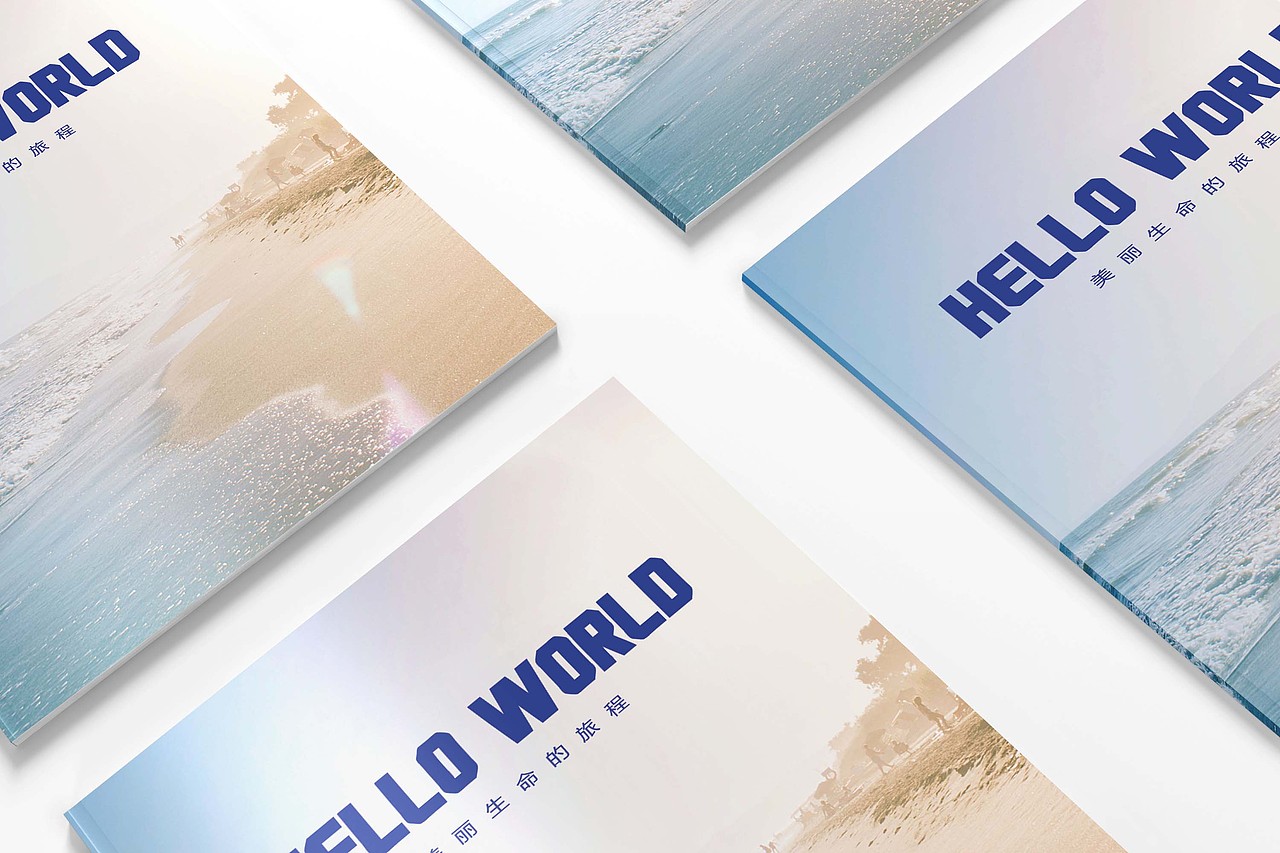 《HELLO WORLD-邀您共赴美丽生命之旅》——蓝时光宣传画册（图ZNjE5NDEzMzI=） - 书籍/画册 - 站酷设计师一颗大牙原创素材 - 站酷ZCOOL
