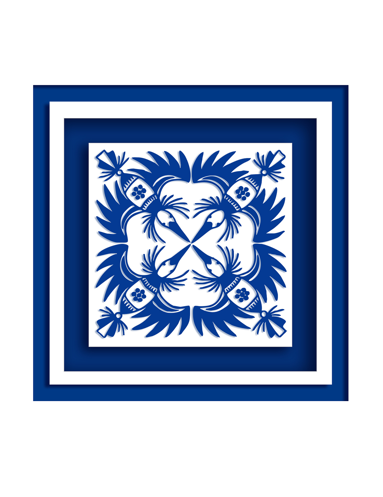 蓝色染织—民族风传统纹样装饰图案（图ZMjkzMjM0NTI0） - 艺术插画 - 站酷设计师油奈夹子原创素材 - 站酷ZCOOL