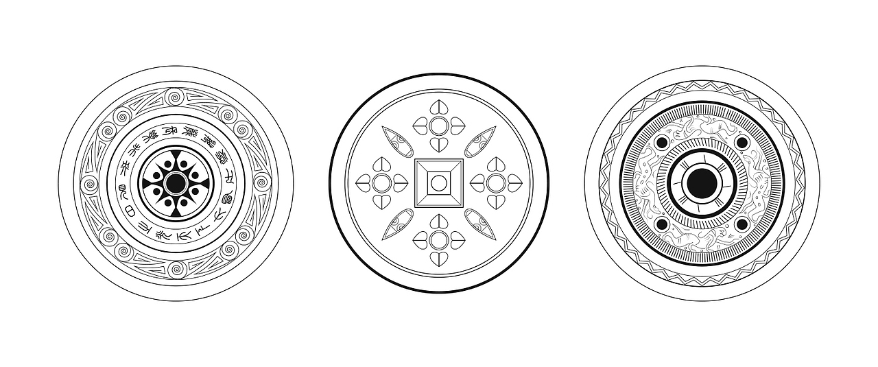 铜镜图案（图ZMTE0ODEyMTY4） - 图案 - 站酷设计师FayRFay原创素材 - 站酷ZCOOL