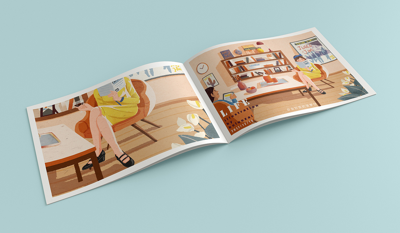 #2017插画作品集#再见2017，2018你好（图ZMTAxNDAxNzQ0） - 商业插画 - 站酷设计师菠萝油条虾原创素材 - 站酷ZCOOL