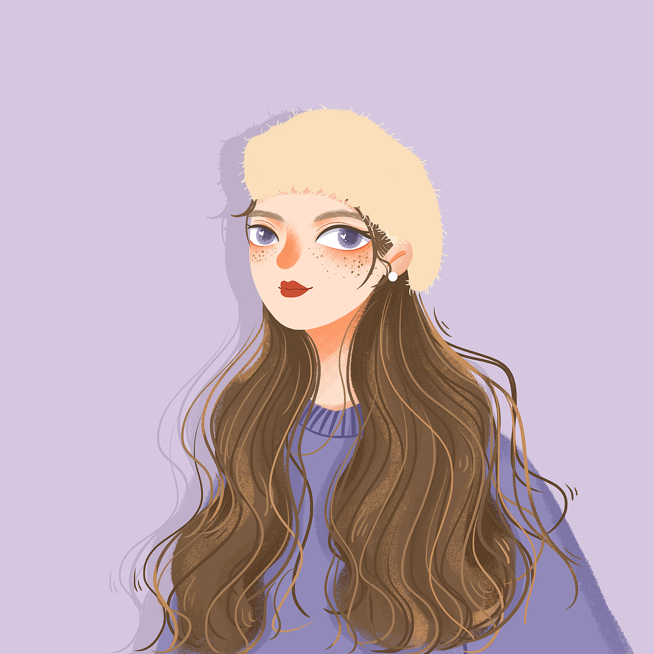 人物插画|步骤图|贝雷帽