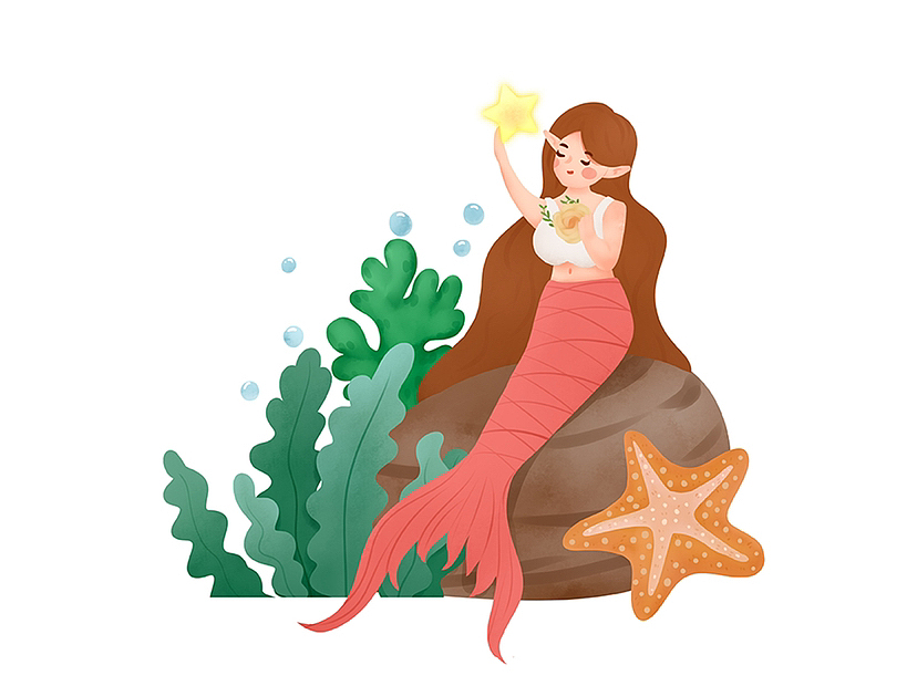 美人鱼（图ZMzI0NDI4MDk2） - 商业插画 - 站酷设计师喵喵萌hhx原创素材 - 站酷ZCOOL
