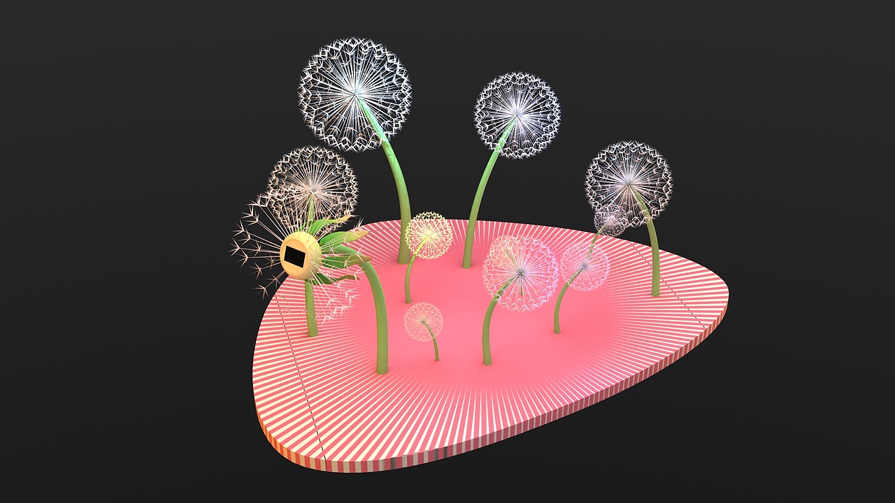 商场美陈DP点蒲公英落地灯装置生产工厂中山铭星