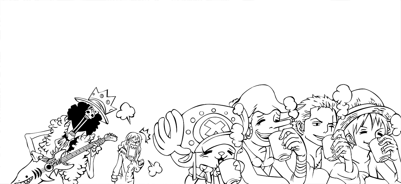 手绘海贼王线稿