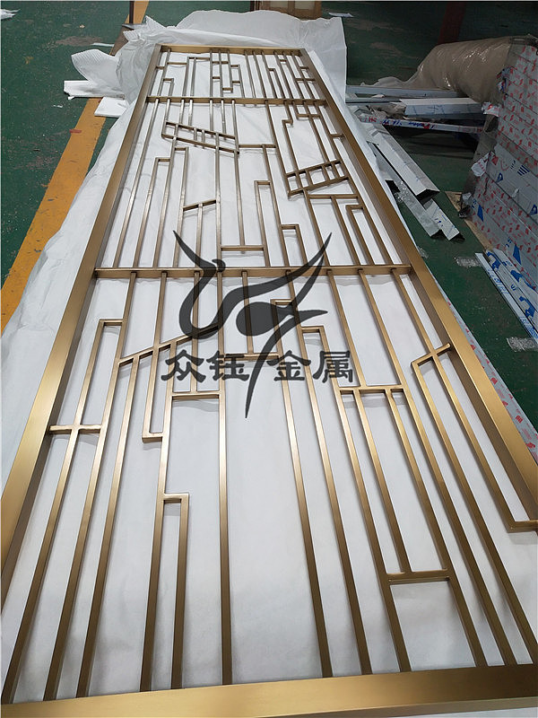 装修工程不锈钢屏风 别墅玄关酒店玫瑰金艺术隔断定制
