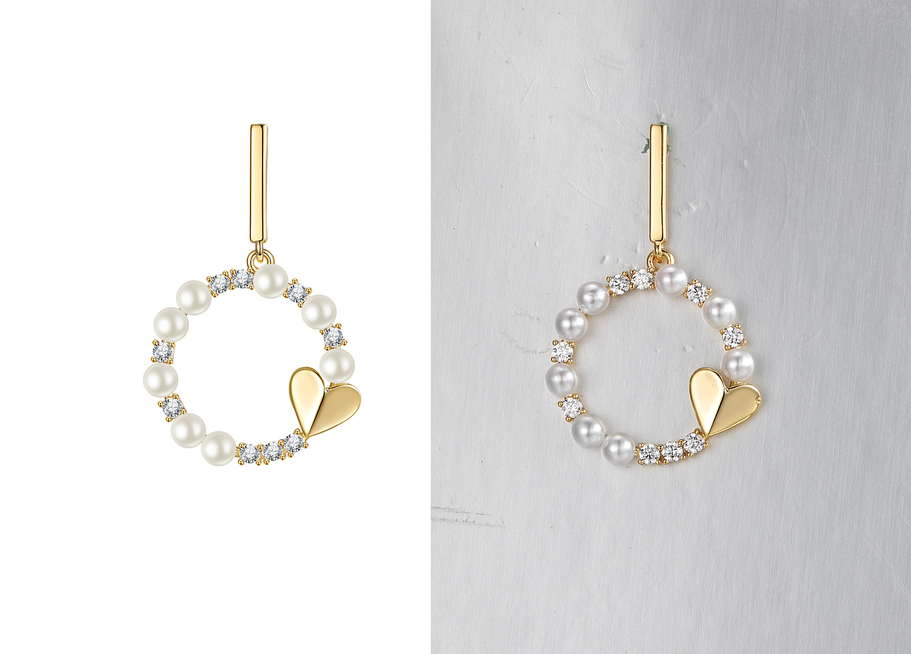 首饰 电商主图 白底主图 耳钉 胸针 主图修图 精修