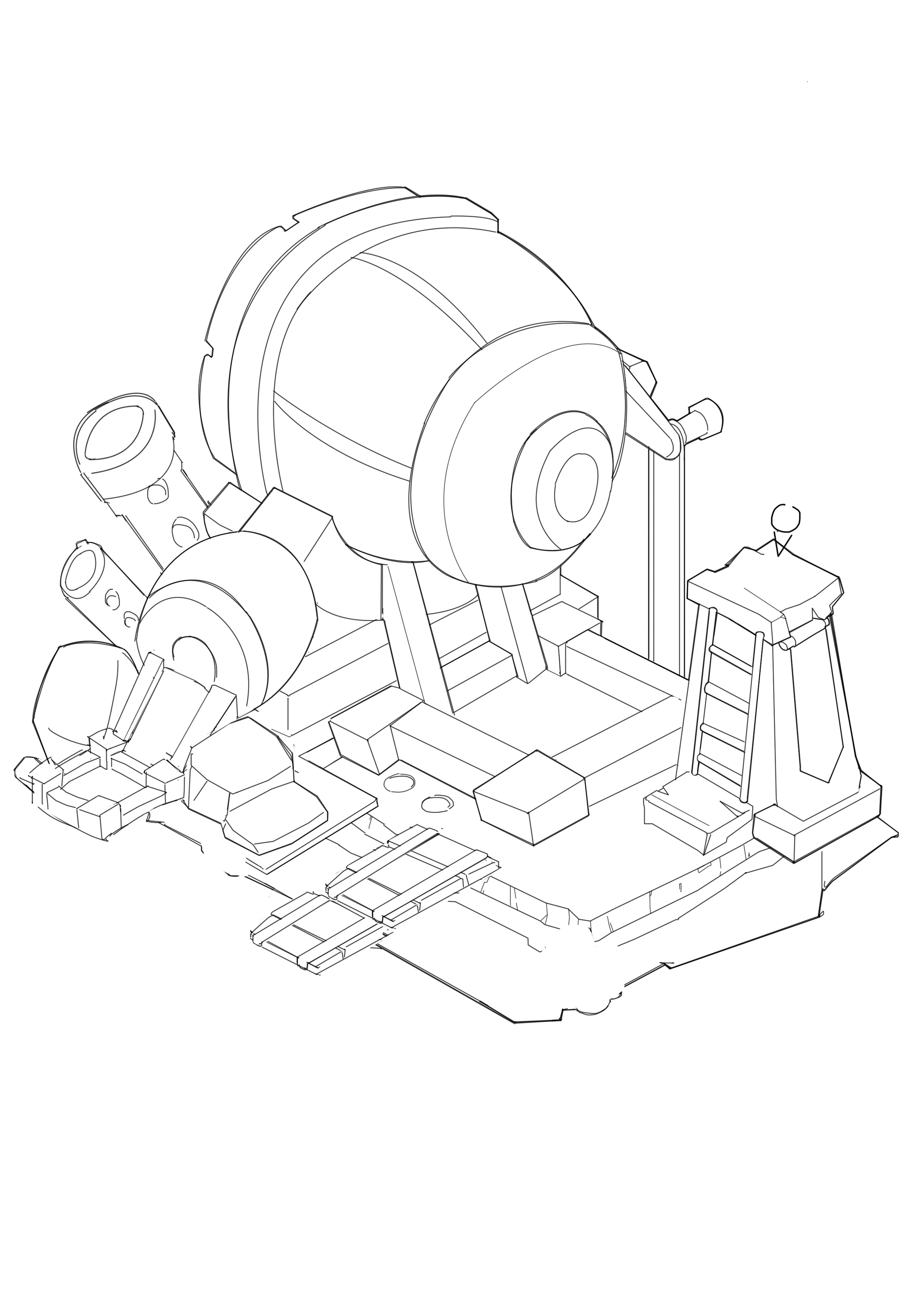 塔防游戏单体建筑设计线稿