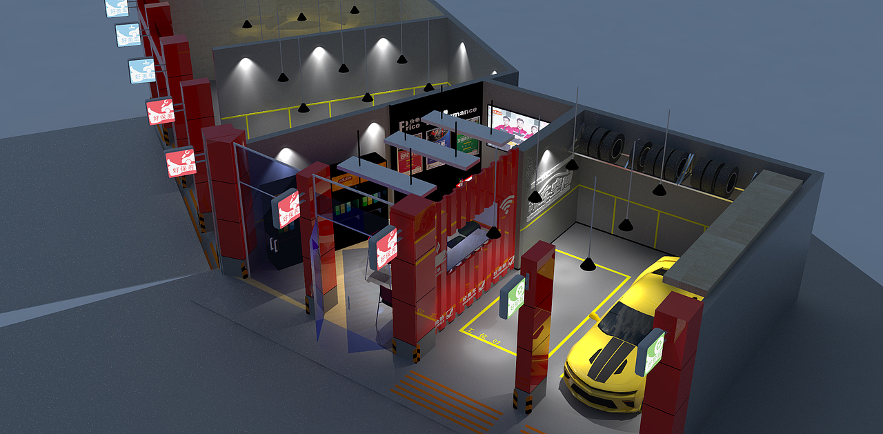 车空间形象店3D建模渲染