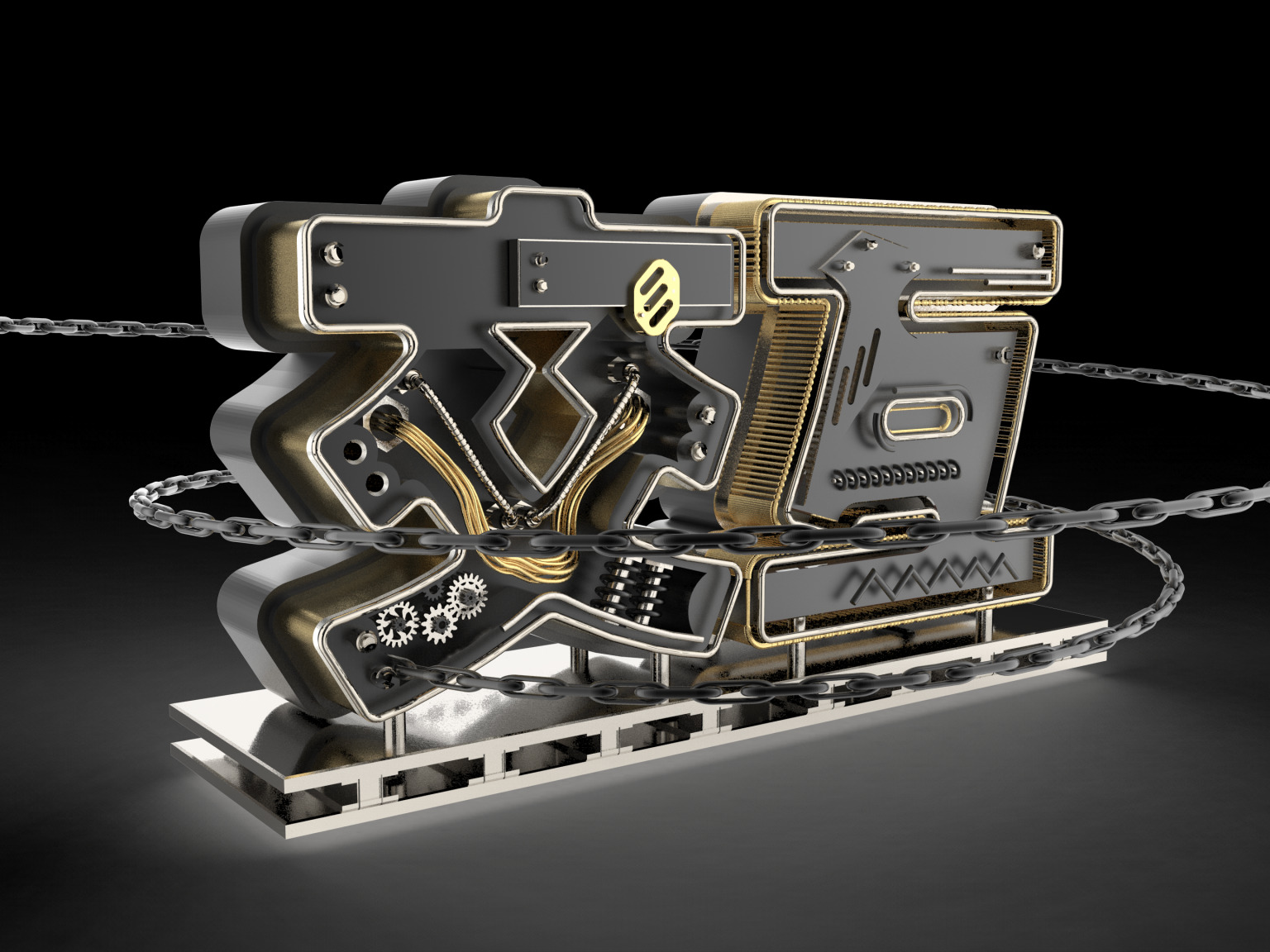 c4d 建模:金属立体字(含教程)_夺幕slidesign-站酷zcool