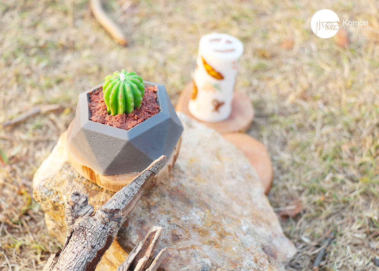 手工香薰蜡烛制作教程--干花盆栽/五边形蓝色冰川蜡烛