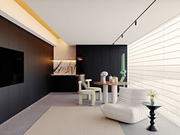 现代小户型空间渲染