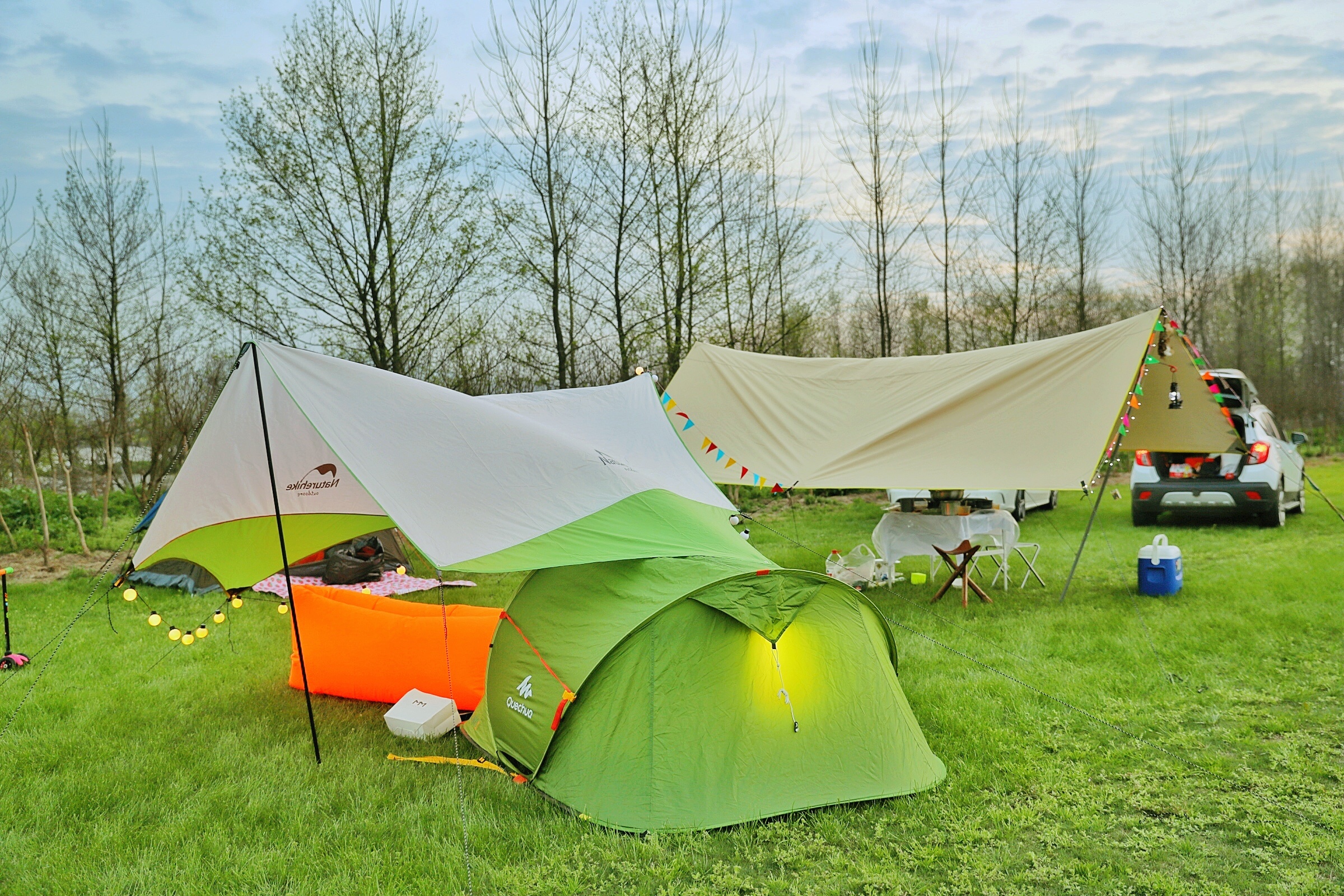 秋季露营户外休闲帐篷大空间6米620cm铝杆白色双层帐篷一室两厅-阿里巴巴