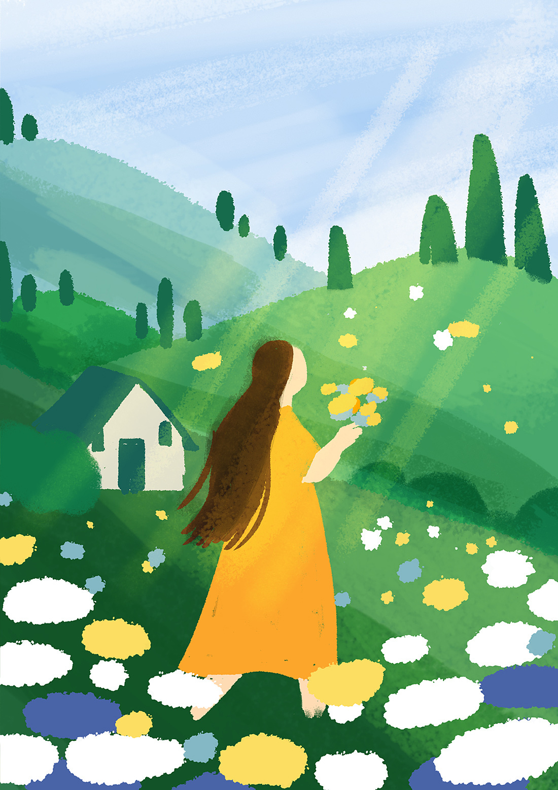 原创插画-步骤图-室外场景练习