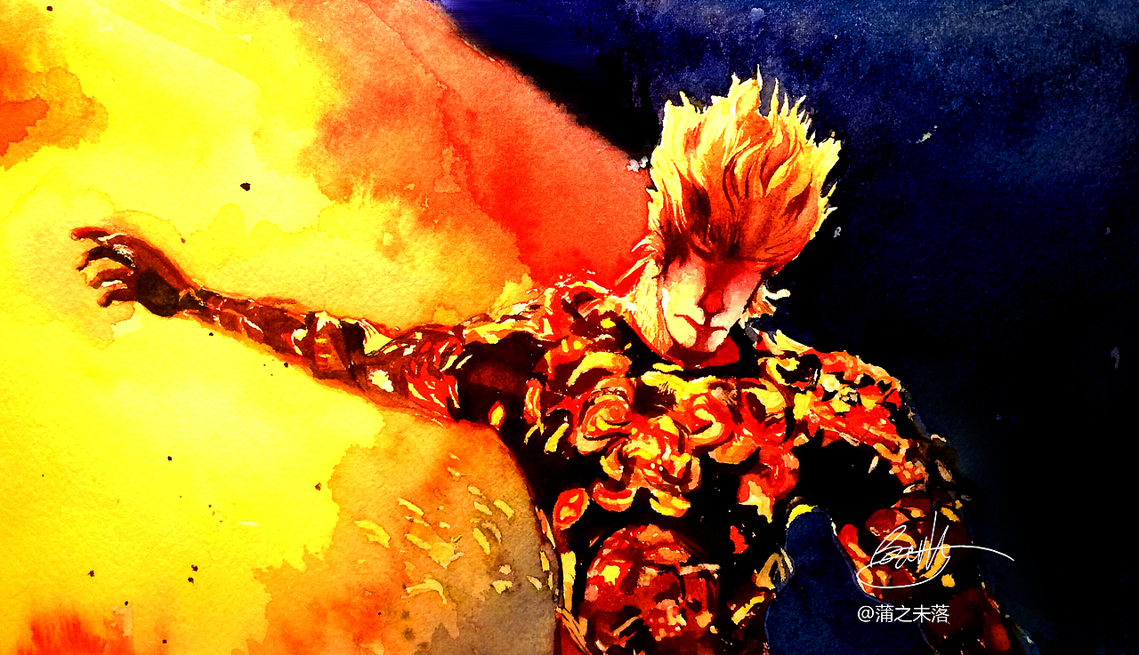 水彩绘齐天大圣大圣归来