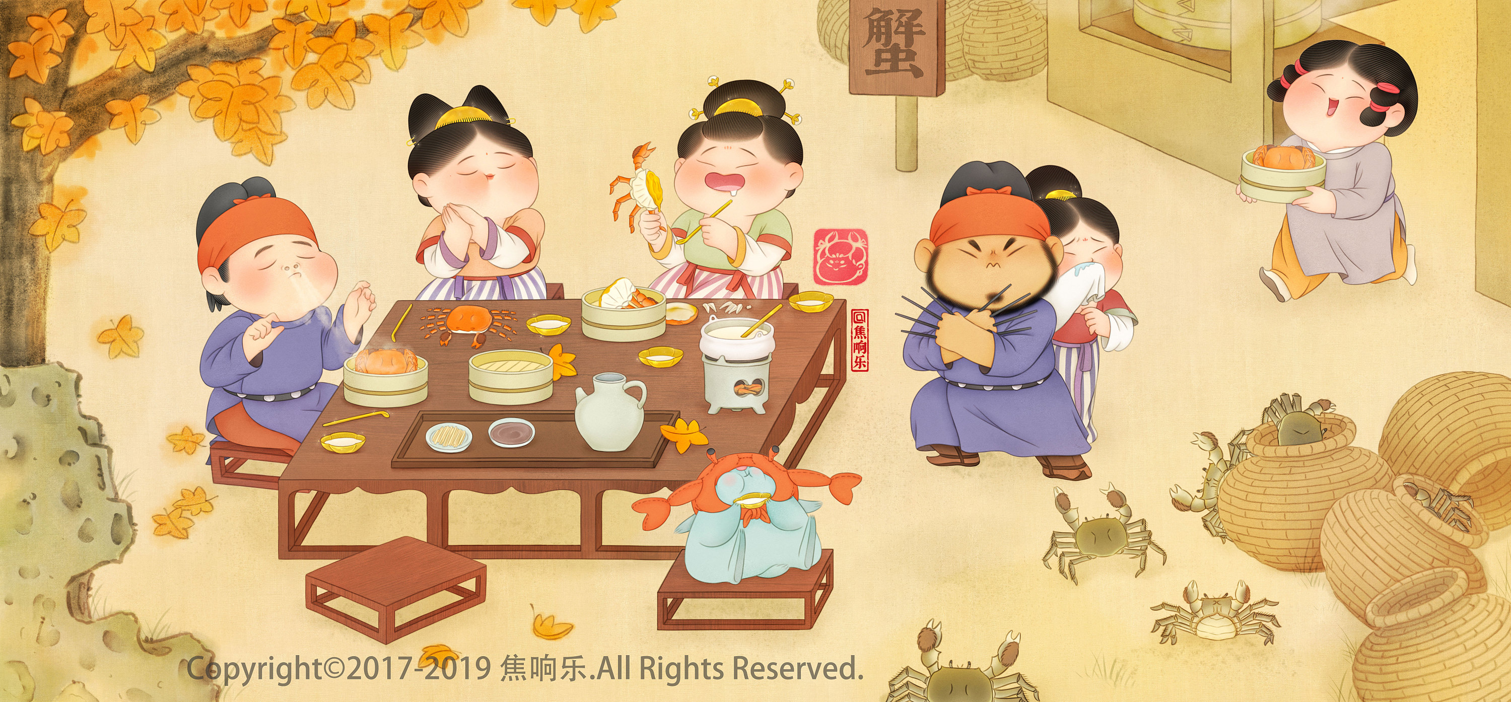 胖脸吉祥2019年年底插画总结